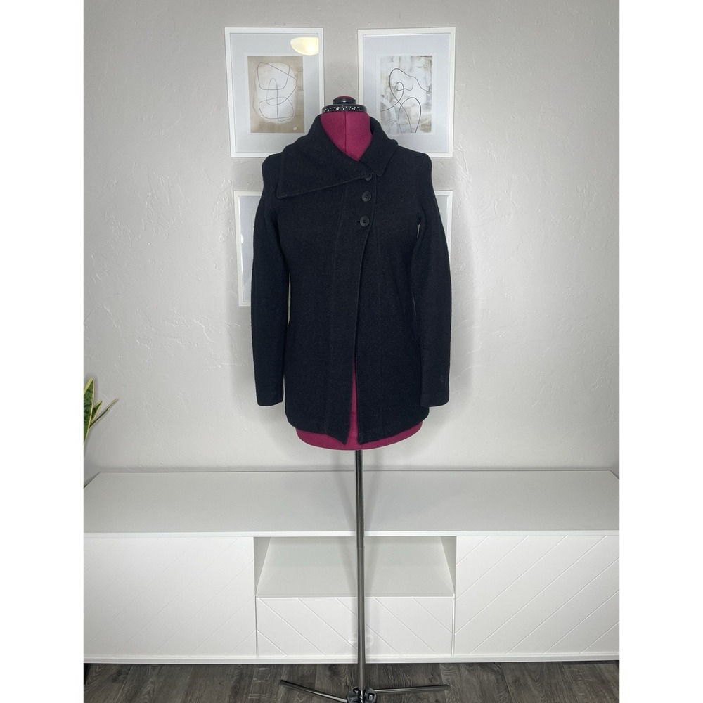 Ibex Reese Cardigan Women's Medium Merino Wool Black Button Up Jacket